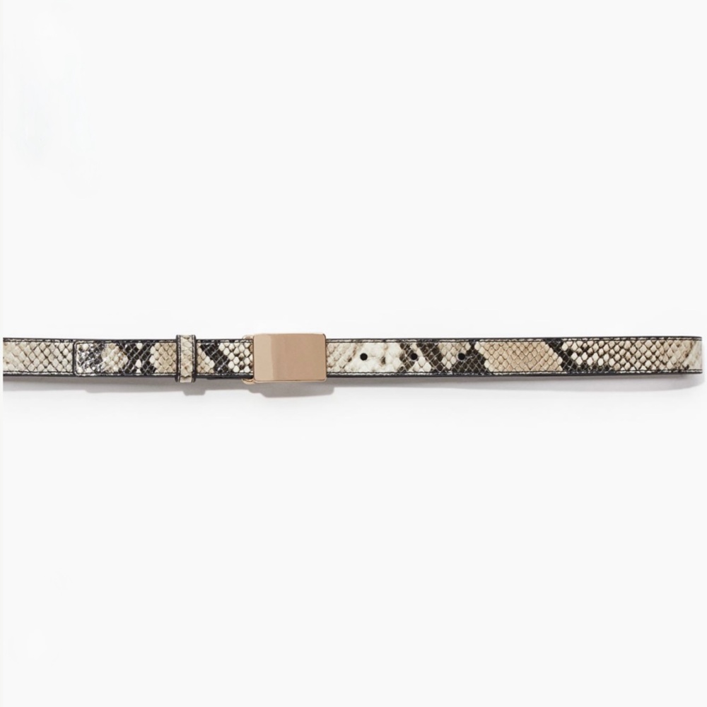 H&M Snakeskin Pattern Belt with Gold Buckle size xxl NWT